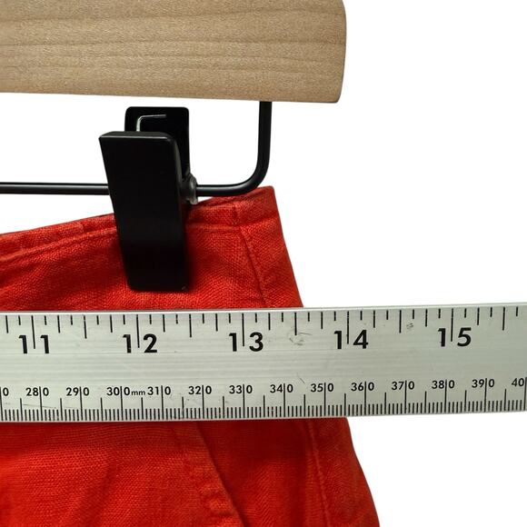 Madewell Clean‎ Button-Tab Shorts in 100% Linen Red Women’s Size 00 - Picture 7 of 12